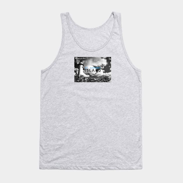 St. Simons Island Postcard b&w Tank Top by Jeff Allyn Szwast